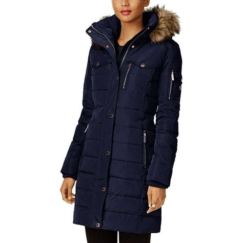 michael kors brown puffer coat|Michael Kors navy puffer coat.